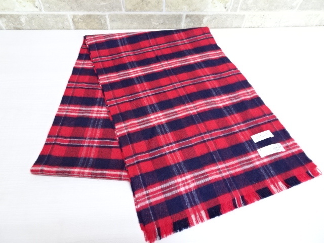 ●1124K6 MACKINTOSH PHILOSOPHY マッキントッシュフィロソフィー　カシミヤ混ウールマフラー _画像1