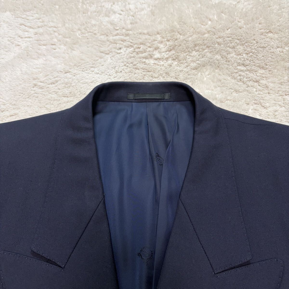 美品!/XLサイズ●クリスチャンディオール Christian Dior 紺ブレ 金ボタン ロゴ ブレザー テーラードジャケット ゴルフ ダブル アウター LL_画像5