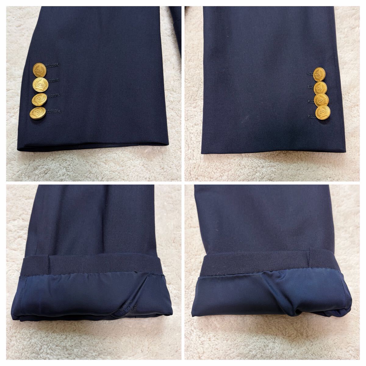 美品!/XLサイズ●クリスチャンディオール Christian Dior 紺ブレ 金ボタン ロゴ ブレザー テーラードジャケット ゴルフ ダブル アウター LL_画像6