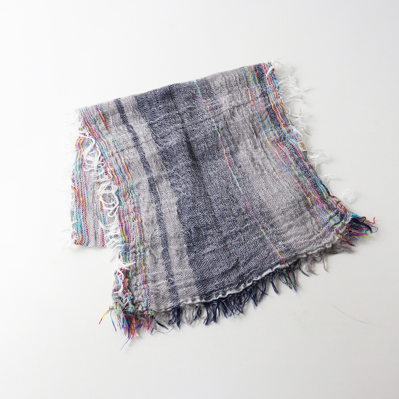 玉木新雌 タマキニイメ tamaki niime roots shawl SMALL ルーツショールスモール |グレー マフラー【2400014689365】_画像1