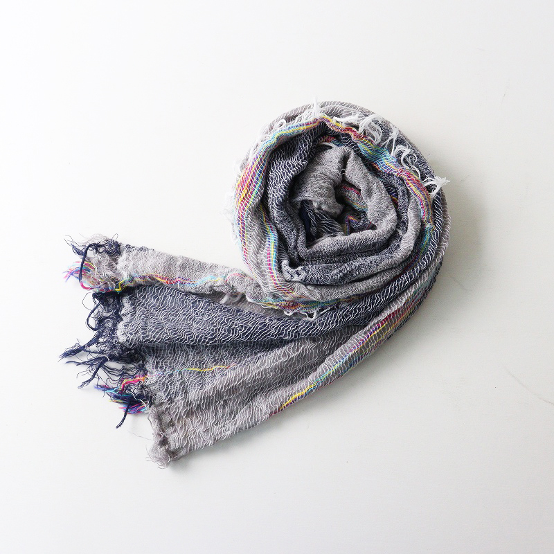 玉木新雌 タマキニイメ tamaki niime roots shawl SMALL ルーツショールスモール |グレー マフラー【2400014689365】_画像3