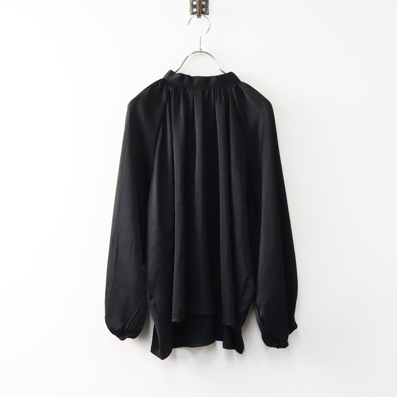 ハグオーワー クロスアンドクロス HUG O WaR Cloth&Cross ギャザープルオーバーブラウス F＼ブラック シャツ【2400014690514】_画像1