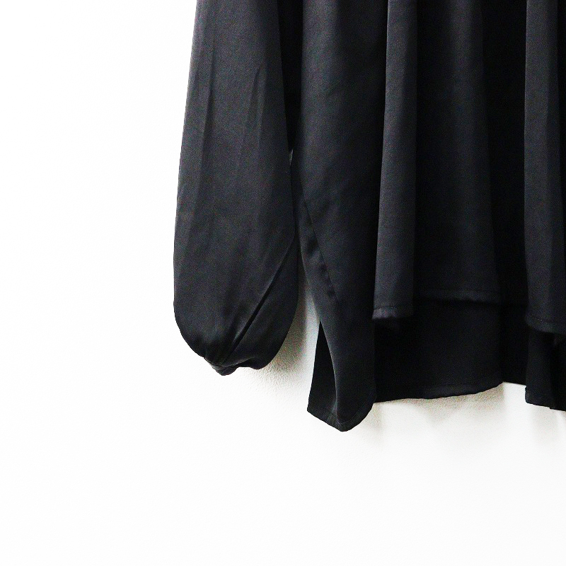 ハグオーワー クロスアンドクロス HUG O WaR Cloth&Cross ギャザープルオーバーブラウス F＼ブラック シャツ【2400014690514】_画像4