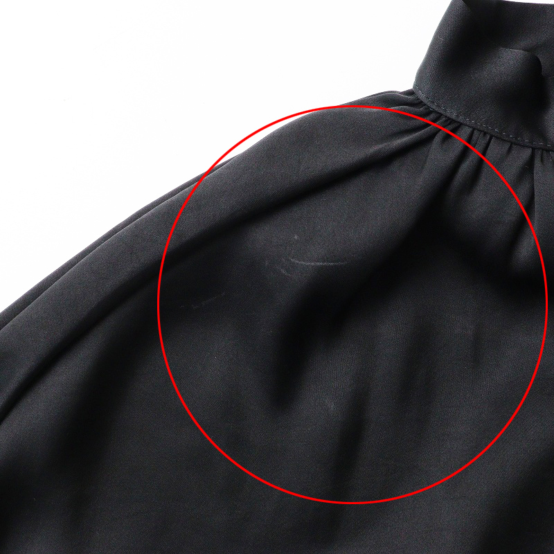 ハグオーワー クロスアンドクロス HUG O WaR Cloth&Cross ギャザープルオーバーブラウス F＼ブラック シャツ【2400014690514】_画像6