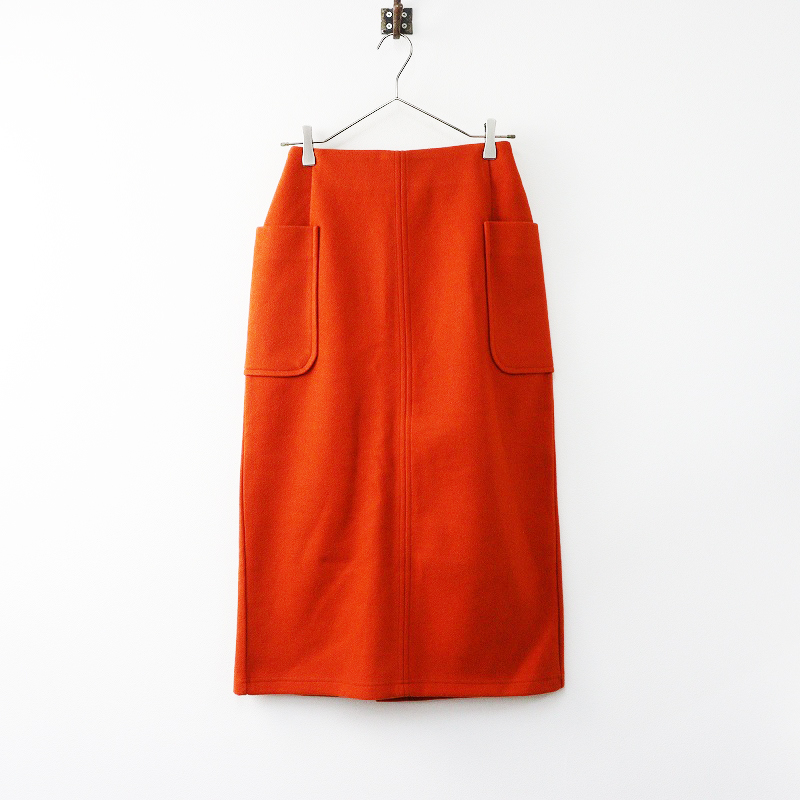 美品 シップスカラーズ SHIPS Colors 起毛ポケットスカート M＼レッドブラウン スリット ロング ゴム【2400014690613】_画像1