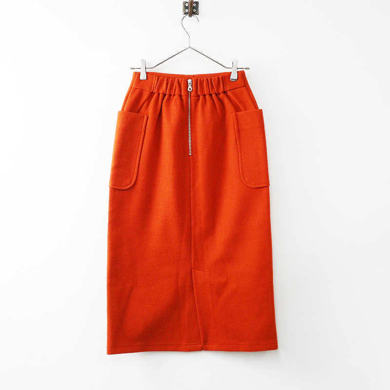 美品 シップスカラーズ SHIPS Colors 起毛ポケットスカート M＼レッドブラウン スリット ロング ゴム【2400014690613】_画像2