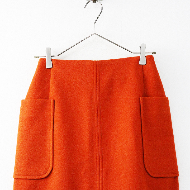 美品 シップスカラーズ SHIPS Colors 起毛ポケットスカート M＼レッドブラウン スリット ロング ゴム【2400014690613】_画像3