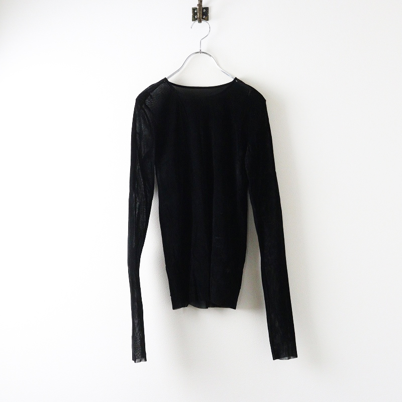 2024AW プラージュ Plage Flocky Mesh ロンT フロッキーメッシュロンT ｜ブラック トップス プルオーバー【2400014699487】_画像1