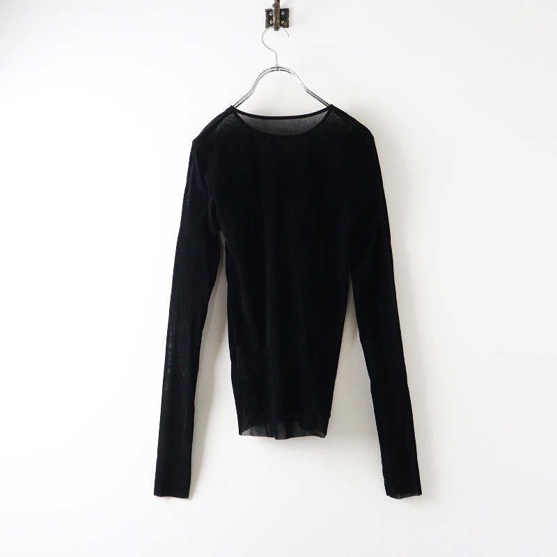 2024AW プラージュ Plage Flocky Mesh ロンT フロッキーメッシュロンT ｜ブラック トップス プルオーバー【2400014699487】_画像2