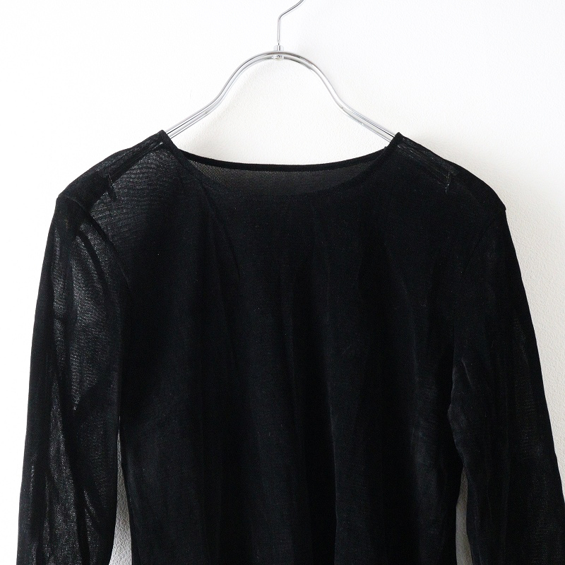 2024AW プラージュ Plage Flocky Mesh ロンT フロッキーメッシュロンT ｜ブラック トップス プルオーバー【2400014699487】_画像3