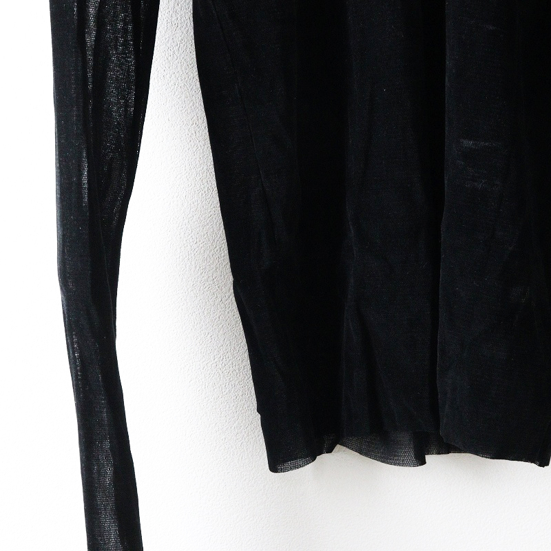 2024AW プラージュ Plage Flocky Mesh ロンT フロッキーメッシュロンT ｜ブラック トップス プルオーバー【2400014699487】_画像4