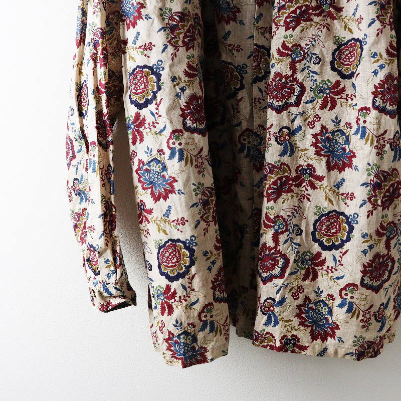 2025SS イチアンティークス ICHI Antiquites フラワーブラウス ｜ベージュ 花柄 ボタニカル バンドカラー シャツ【2400014700718】_画像4