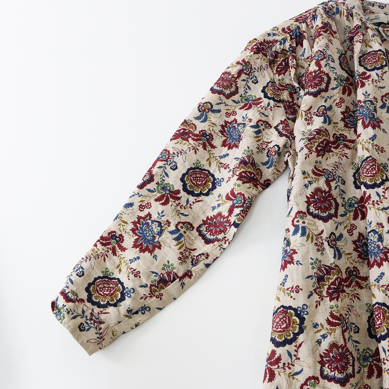 2025SS イチアンティークス ICHI Antiquites フラワーブラウス ｜ベージュ 花柄 ボタニカル バンドカラー シャツ【2400014700718】_画像6