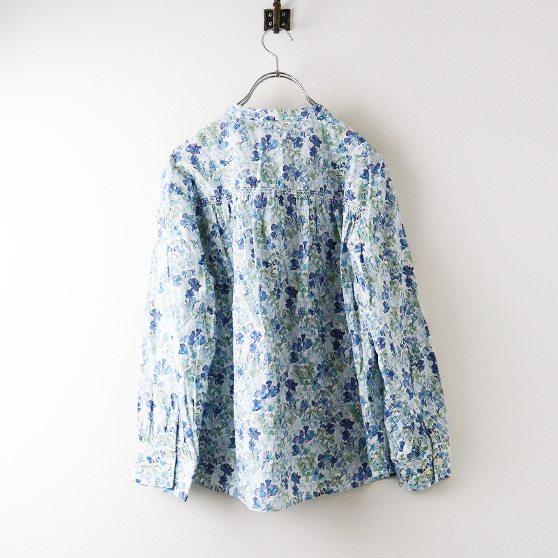 アフタヌーンティーワードローブ Afternoon Tea WARDROBE リバティ Lily Jane リリージェーン バンドカラーシャツ 青┃【2400014699548】_画像2