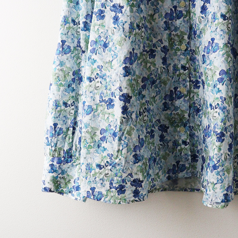 アフタヌーンティーワードローブ Afternoon Tea WARDROBE リバティ Lily Jane リリージェーン バンドカラーシャツ 青┃【2400014699548】_画像4