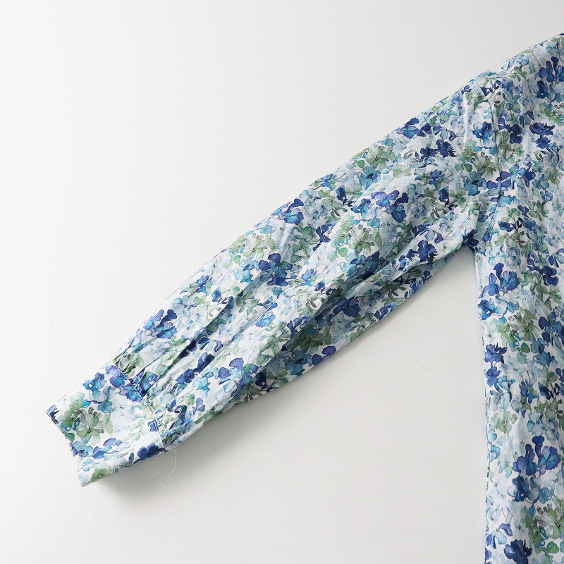 アフタヌーンティーワードローブ Afternoon Tea WARDROBE リバティ Lily Jane リリージェーン バンドカラーシャツ 青┃【2400014699548】_画像6