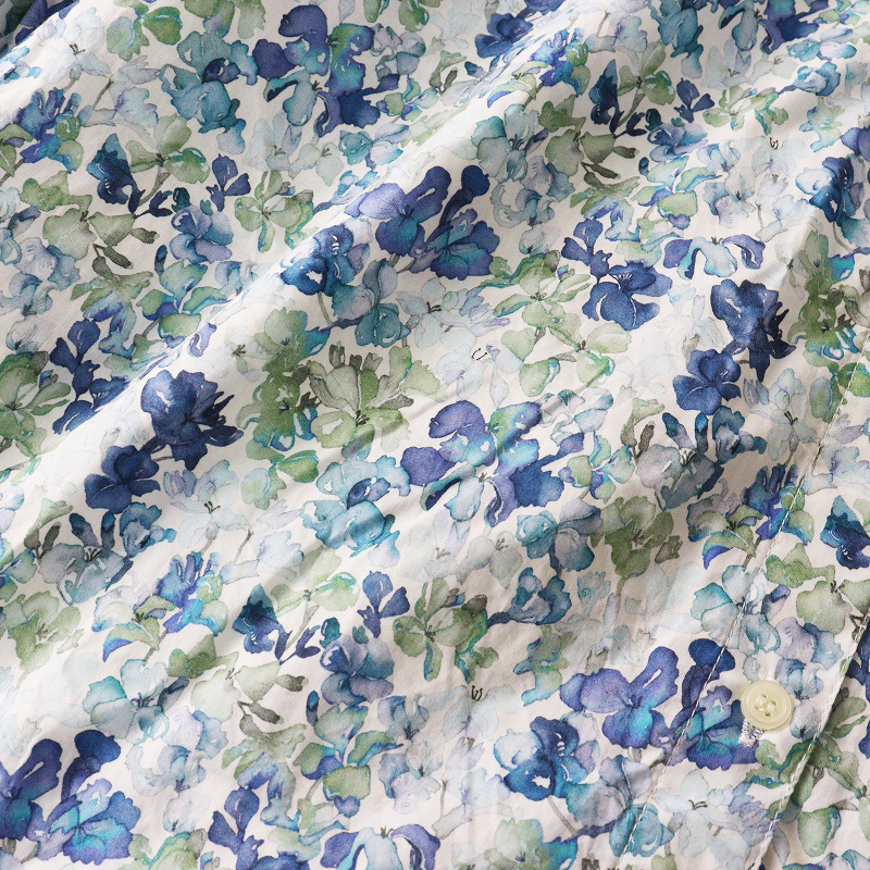 アフタヌーンティーワードローブ Afternoon Tea WARDROBE リバティ Lily Jane リリージェーン バンドカラーシャツ 青┃【2400014699548】_画像7