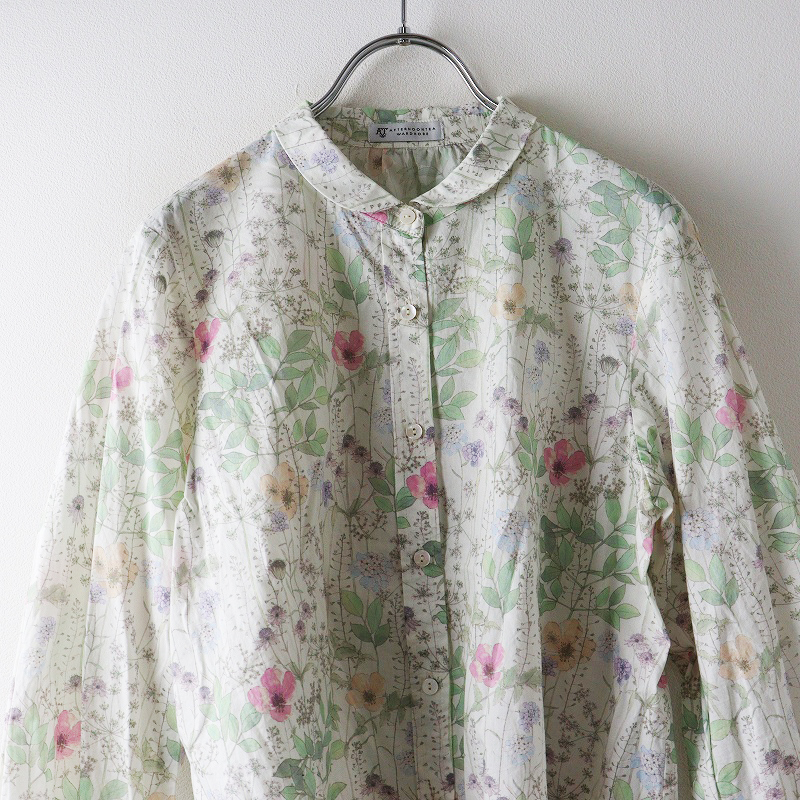 アフタヌーンティーワードローブ Afternoon Tea WARDROBE リバティ Irma イルマ 丸襟 シャツ MR オフ┃ブラウス 花柄【2400014699852】_画像3