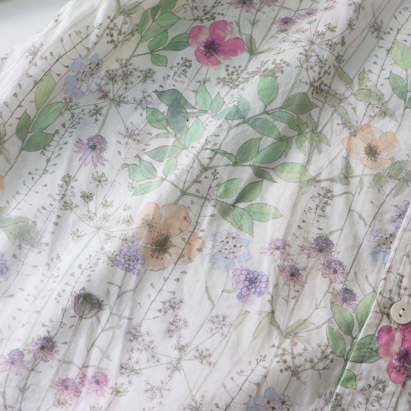 アフタヌーンティーワードローブ Afternoon Tea WARDROBE リバティ Irma イルマ 丸襟 シャツ MR オフ┃ブラウス 花柄【2400014699852】_画像7
