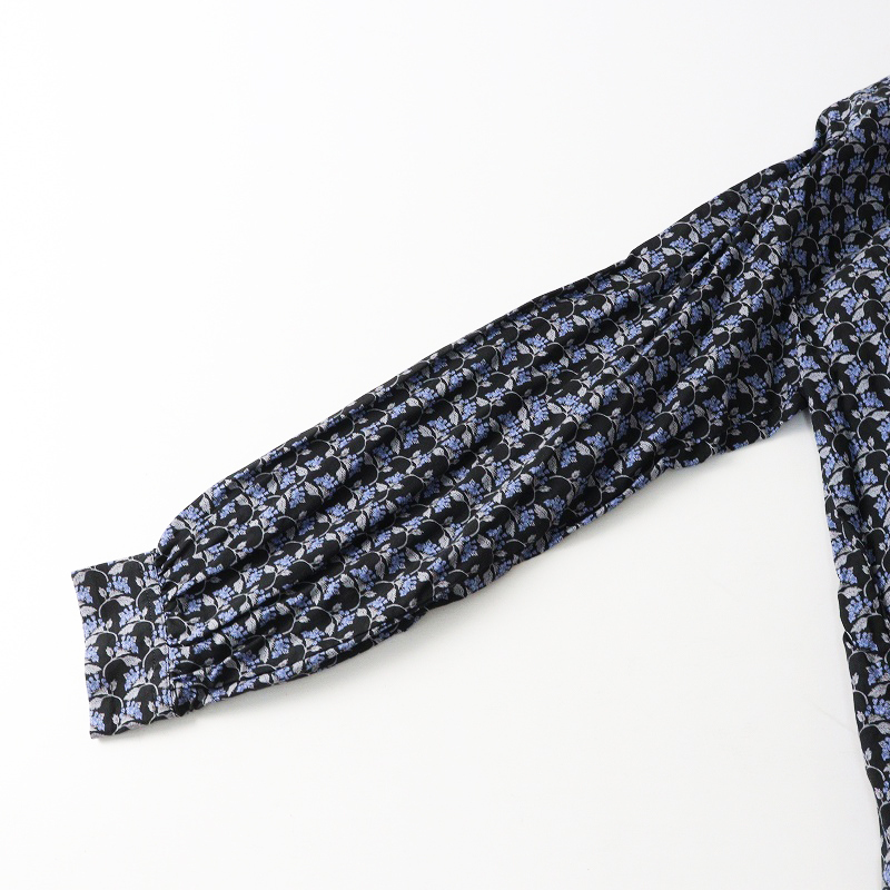 ハンズオブクリエイション Hands of creation ノスタルジックフラワープリント ラウンドカラーシャツ F ブラック┃花柄【2400014699579】_画像6