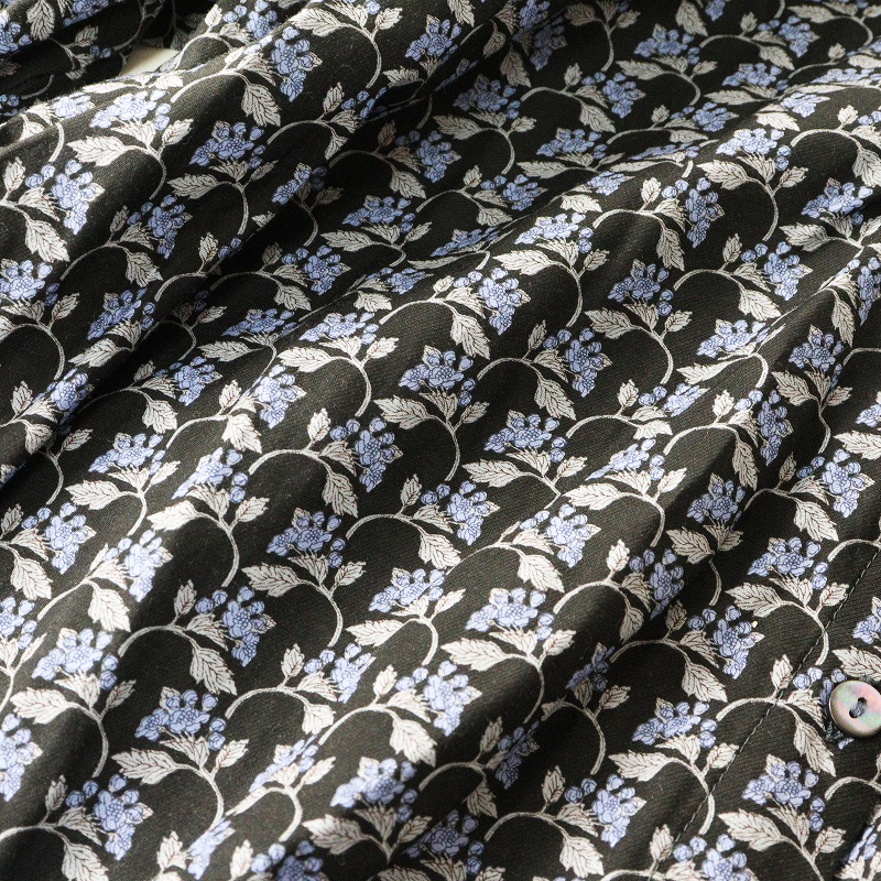 ハンズオブクリエイション Hands of creation ノスタルジックフラワープリント ラウンドカラーシャツ F ブラック┃花柄【2400014699579】_画像7