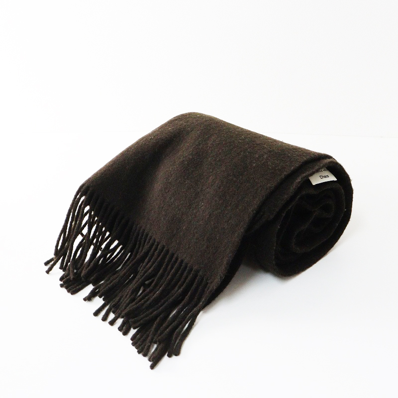 カオス Chaos アソースメレ ASAUCE MELER 別注 ウールフリンジストール\ダークブラウン ショール 大判 マフラー【2400014700138】_画像2