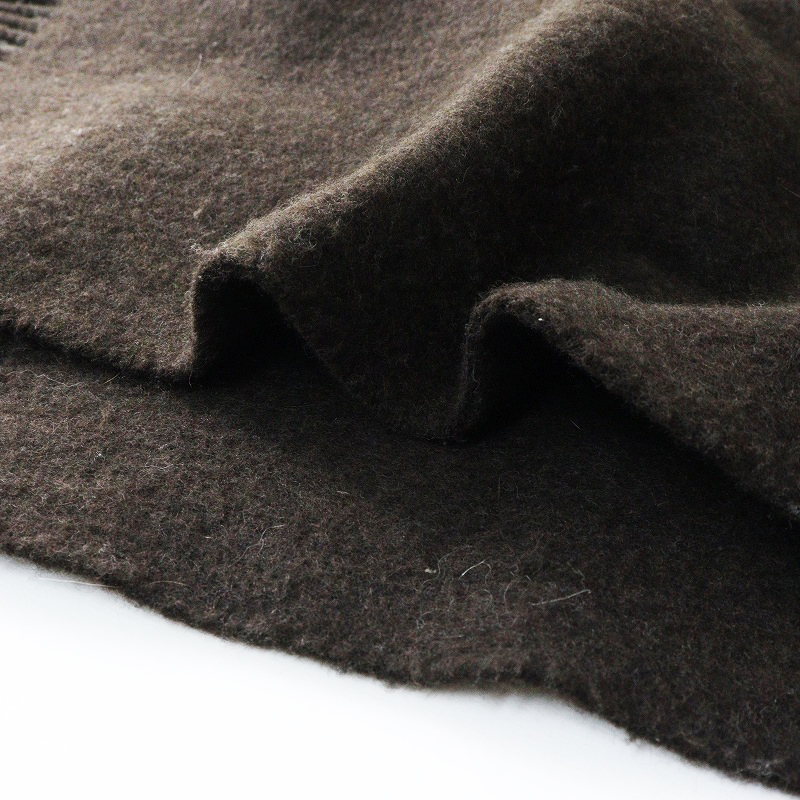 カオス Chaos アソースメレ ASAUCE MELER 別注 ウールフリンジストール\ダークブラウン ショール 大判 マフラー【2400014700138】_画像6