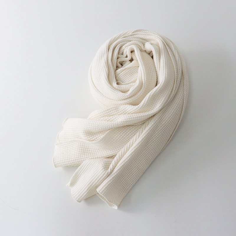 美品 ブルーバードブルバード BLUEBIRD BOULEVARD ワッフルストール＼オフホワイト 大判 ショール【2400014697735】_画像6