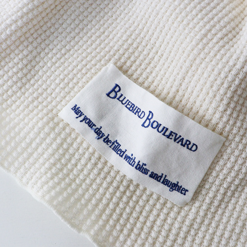 美品 ブルーバードブルバード BLUEBIRD BOULEVARD ワッフルストール＼オフホワイト 大判 ショール【2400014697735】_画像7