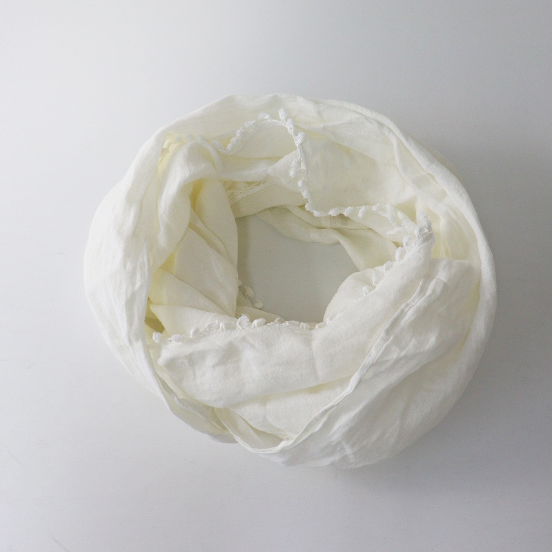 キャピタル KAPITAL レース フリンジ スヌード ｜オフホワイト ショール マフラー ストール アクセサリー【2400014702088】_画像5