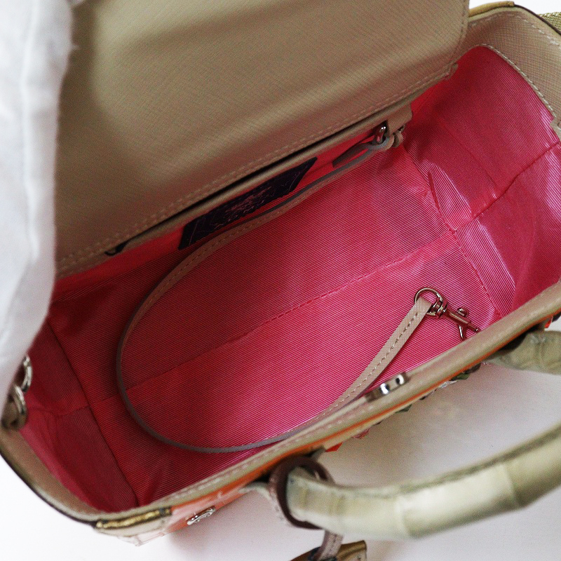 未使用 A.D.M.J. エーディーエムジェイ 牛革クロコ型押し スワロフスキー クリスタル付き ミニトートバッグ\マルチ【2400014684902】_画像7