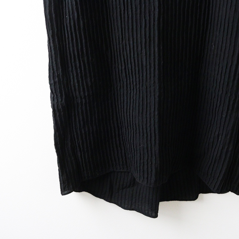 ドゥサン Dusan シルクピンタックノースリーブワンピース S＼ブラック ドレス チュニック【2400014701012】_画像4