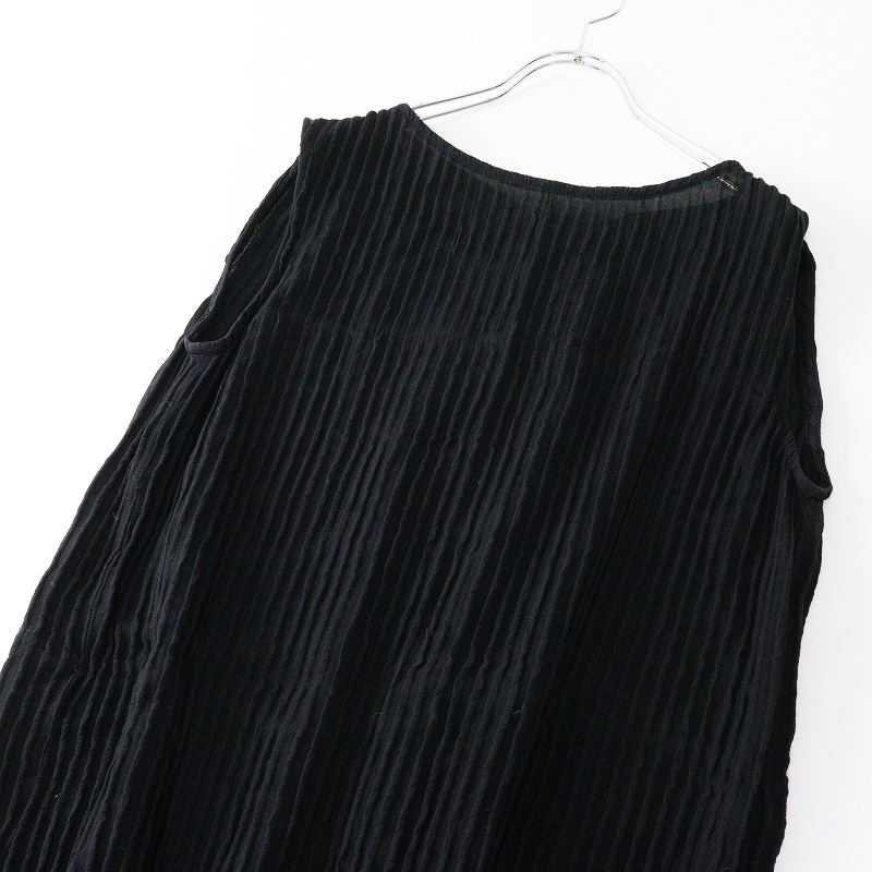 ドゥサン Dusan シルクピンタックノースリーブワンピース S＼ブラック ドレス チュニック【2400014701012】_画像5