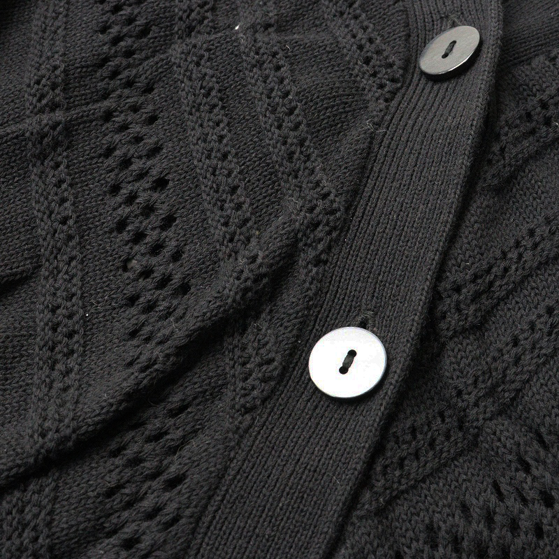 大きいサイズ ローズティアラ Rose Tiara 透かし編みニットボレロカーディガン 42＼ブラック 綿レーヨン 羽織り【2400014690422】_画像5