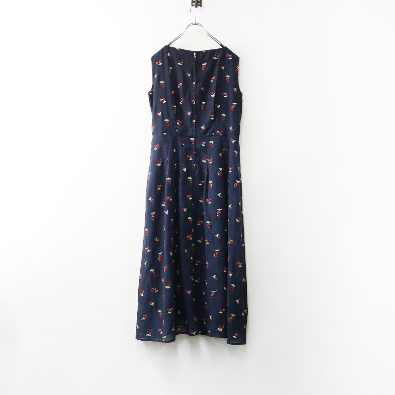 2024SS ローズティアラ Rose Tiara スズラン刺繍ワンピース 38＼ネイビー フラワー 花柄 ノースリーブ ドレス【2400014690460】_画像2