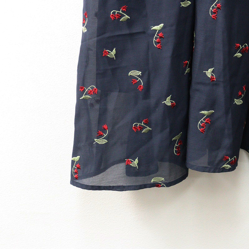 2024SS ローズティアラ Rose Tiara スズラン刺繍ワンピース 38＼ネイビー フラワー 花柄 ノースリーブ ドレス【2400014690460】_画像4