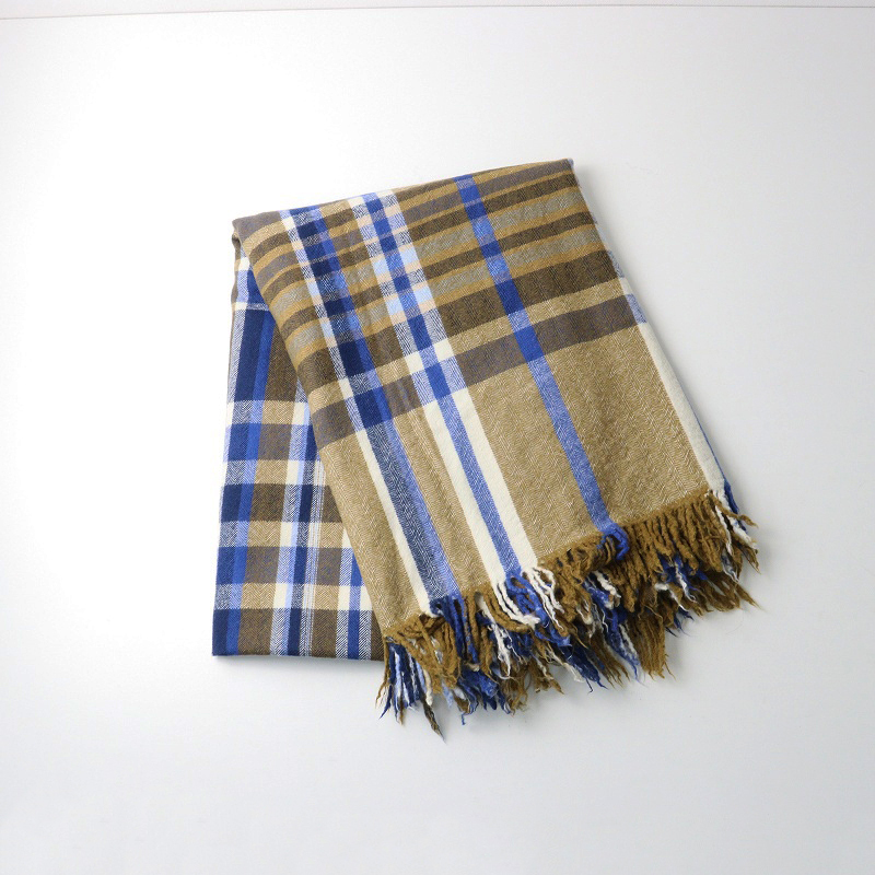 未使用 定価4.1万 カディアンドコー Khadi and co BESS NIELSEN ウール 大判 チェック ストール ｜ベージュ系【2400014687194】_画像4
