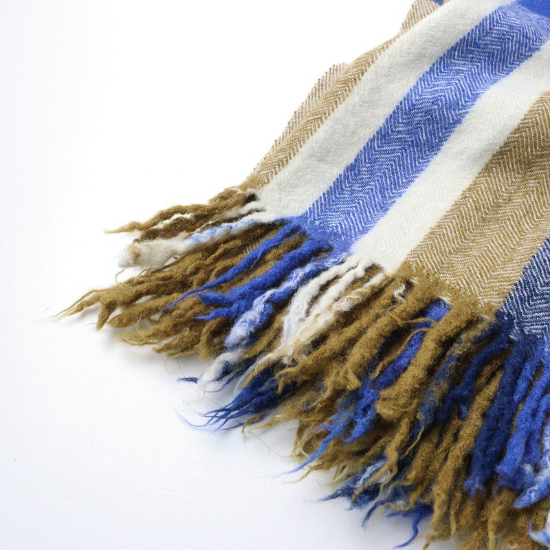 未使用 定価4.1万 カディアンドコー Khadi and co BESS NIELSEN ウール 大判 チェック ストール ｜ベージュ系【2400014687194】_画像8