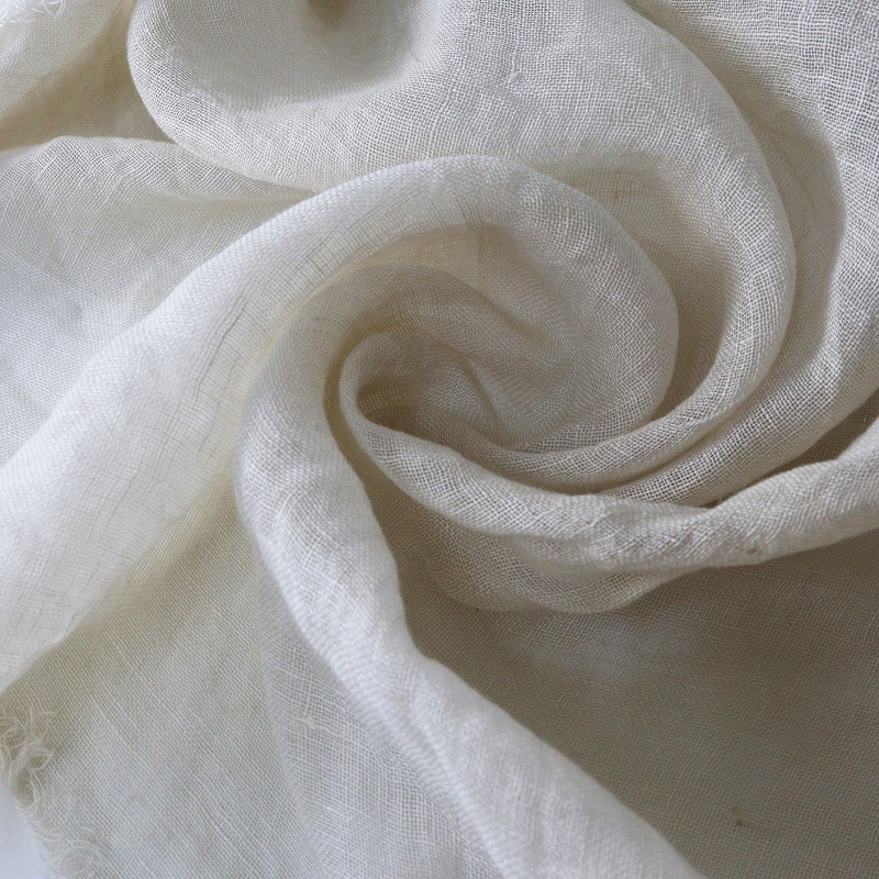 美品 hint hint ヒントヒント ブロック配色 大判リネンストール ナチュラルベージュ┃マフラー ショール 麻素材【2400014699234】_画像5