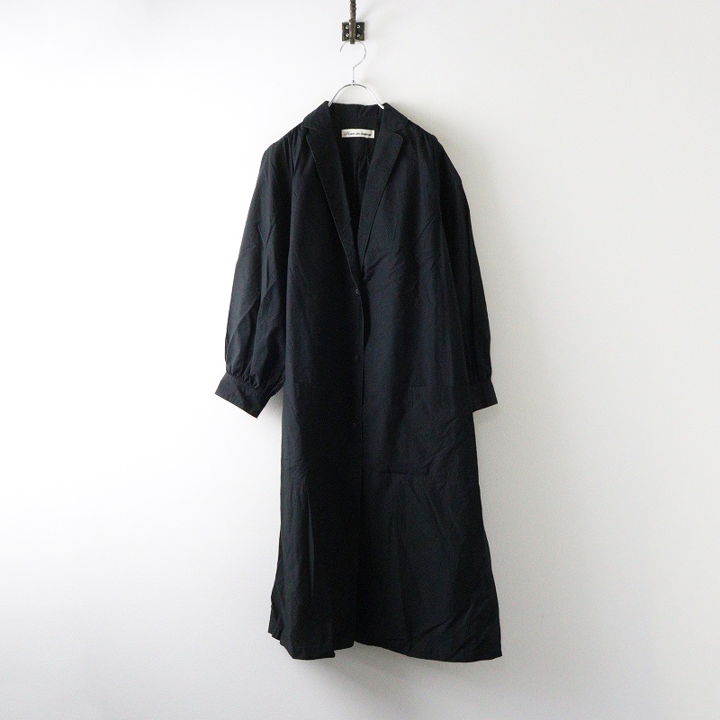 ポルテデブトン Porter des boutons コットン コートワンピース |ブラック 羽織り ライト【2400014694567】_画像1