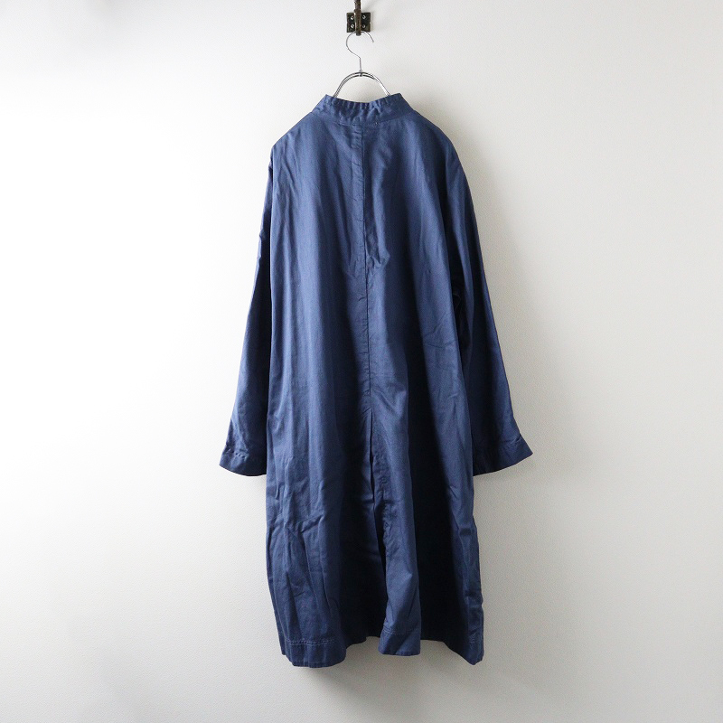 未使用 ヴェリテクール Veritecoeur CT-001 シャツワンピース 2｜ブルー トップス noukoniro 濃紺色 スタンドカラー【2400014694482】_画像2