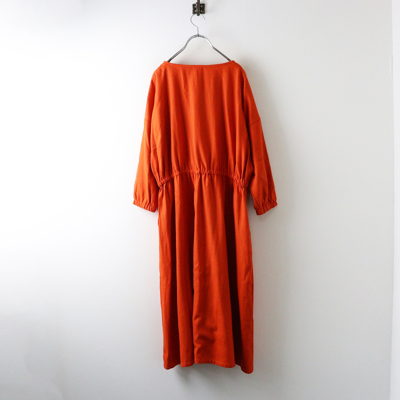 キャトルセゾン quatre saisons ウール ウエストマーク ワンピース ｜オレンジ トップス プルオーバー【2400014694451】_画像2