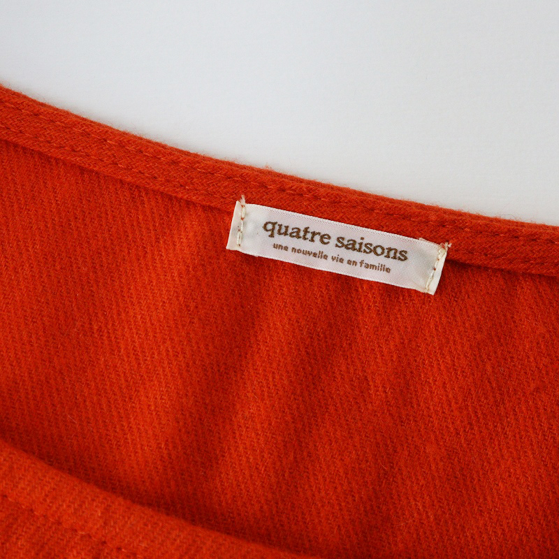 キャトルセゾン quatre saisons ウール ウエストマーク ワンピース ｜オレンジ トップス プルオーバー【2400014694451】_画像7