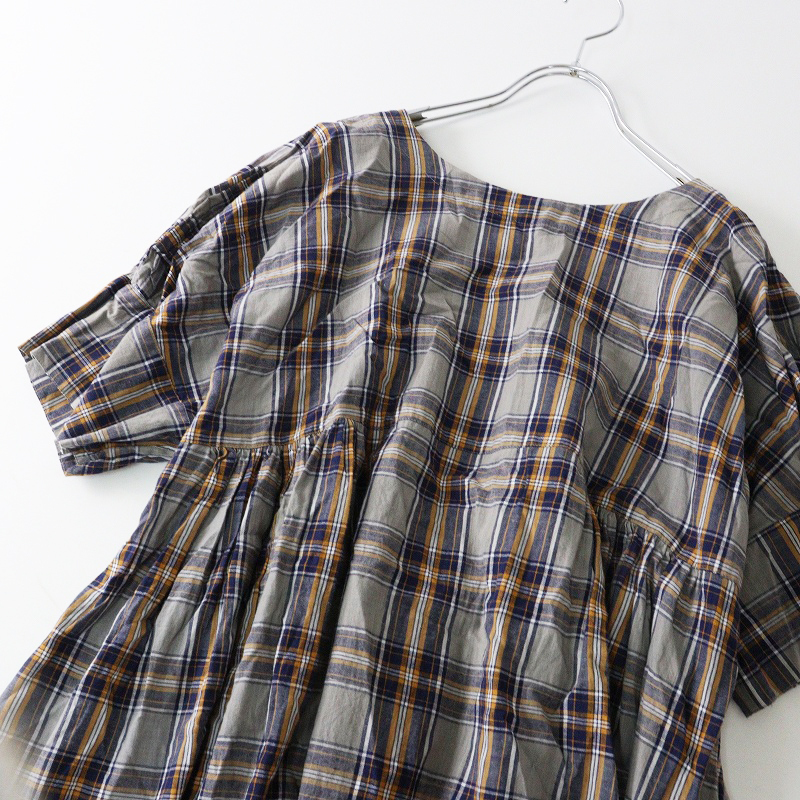 未使用 バスコ　BASCO ソラソラドレス F｜グレー ネイビー トップス ノーカラー ワンピース【2400014694741】_画像6