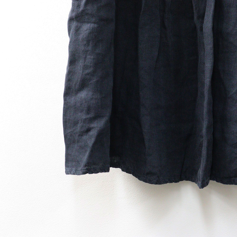 ツムグ tumugu ソリトリネン2WAYワンピース F ダークネイビー┃麻素材 チュニック ワイド 幅広【2400014691603】_画像4