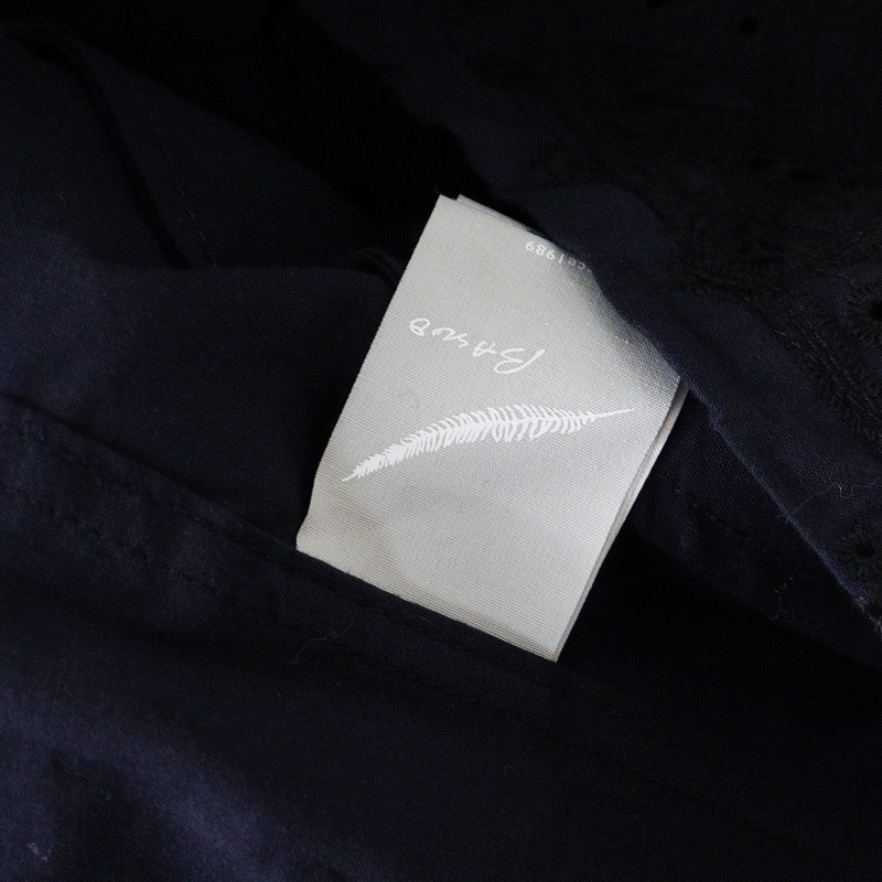 未使用 バスコ　BASCO フラン スカラップ レース ワンピース 2｜ネイビー トップス 前開き コットン【2400014694710】_画像9