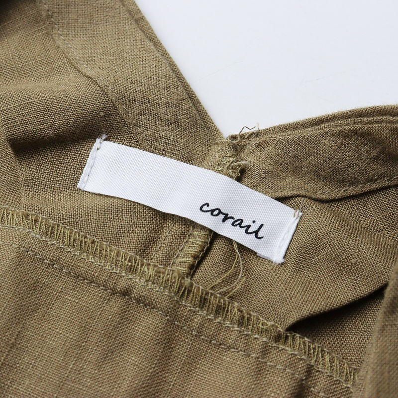 ナチュラン コライユ corail リネンカシュクールワンピース F ベージュ┃麻素材 ワイド フレア ナチュラル【2400014691580】_画像7