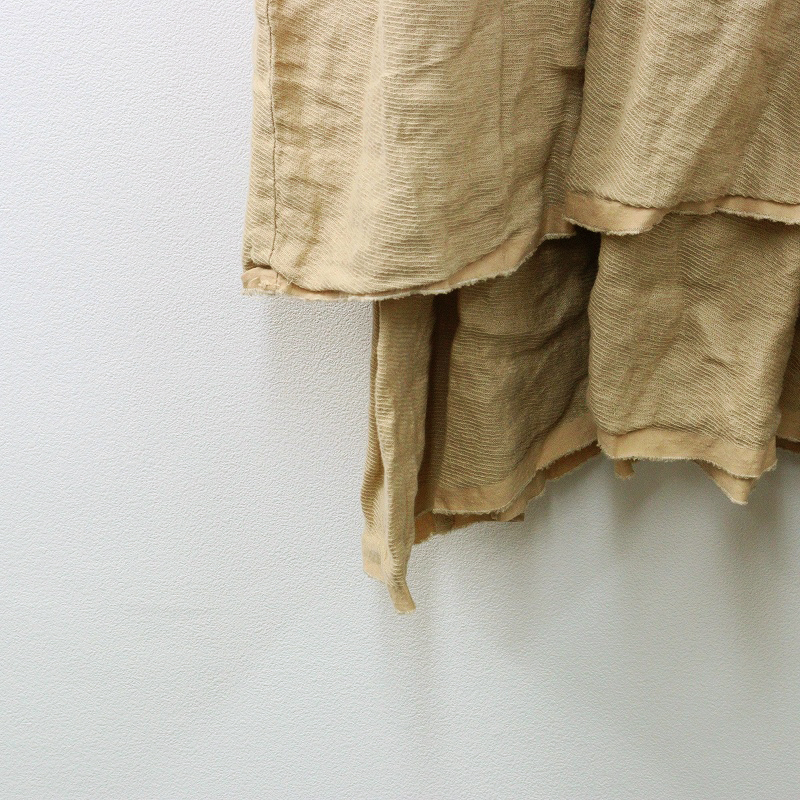 ツムグ tumugu 染色 リネンギャザーボリュームキャミワンピース F ベージュ┃麻素材 チュニック ワイド 幅広【2400014691627】_画像4
