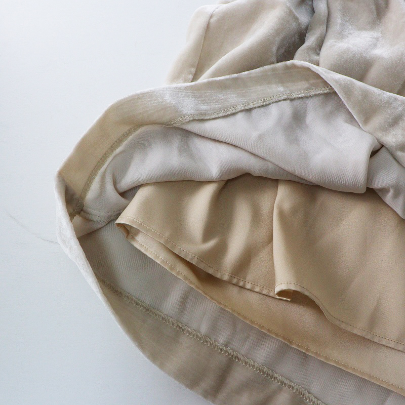 未使用 ハウピア haupia エディブルフラワーを閉じ込めてワンピース 38|ベージュ モチーフ レースつけ襟【2400014694659】_画像8