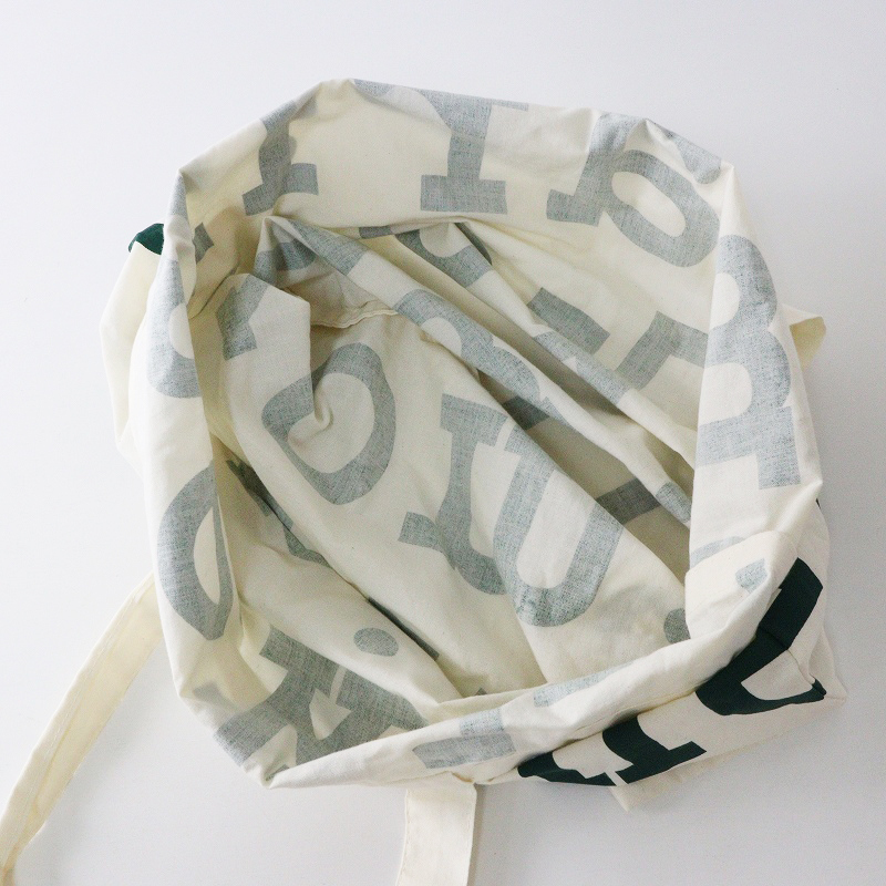 マリメッコ marimekko ロゴトートバッグ ｜オフホワイト×グリーン ハンドバッグ オーガニックコットン【2400014694499】_画像6